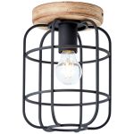 Brilliant Gwen Ceiling Light Metal Wood Black | 200mm - Suitable for 1x E27