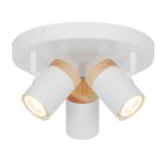 D'Lite Ceiling Light Beitem Metal Frosted White FSC Wood | Suitable For 3x GU10