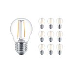 Multipack 10x Philips Corepro LED Lustre E27 Ball Filament Clear 2W 250lm - 827 Extra Warm White | Replaces 25W