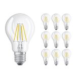Multipack 10x Ledvance CLASSIC LED E27 Pear Filament Clear 4W 470lm - 827 Extra Warm White | Replaces 40W