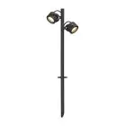 SLV Sitra 360 Spike Light Aluminium Grey | Outdoor - IP44 - Suitable for 2x GX53 