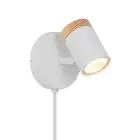 D'Lite Wall Light Beitem Metal Frosted White FSC Wood | Suitable For 1x GU10