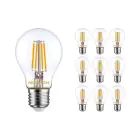 Multipack 10x Noxion Lucent LED E27 Pear Filament Clear 4.5W 470lm - 822-827 Dim To Warm | Dimmable - Replaces 40W