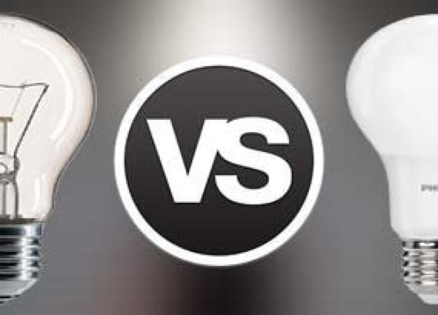 LED lamp vs incandescent light bulb